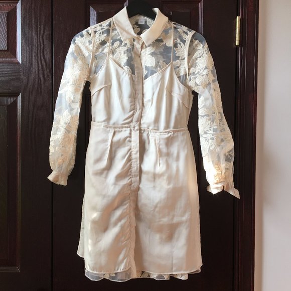LAST CHANCE Anthropologie Clarence Lace Shirtdress 0, Like new - Picture 10 of 14